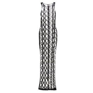 Rick Owens 'Phlegethon' Fishnet Shift Dress Black Medium Grunge NEW
